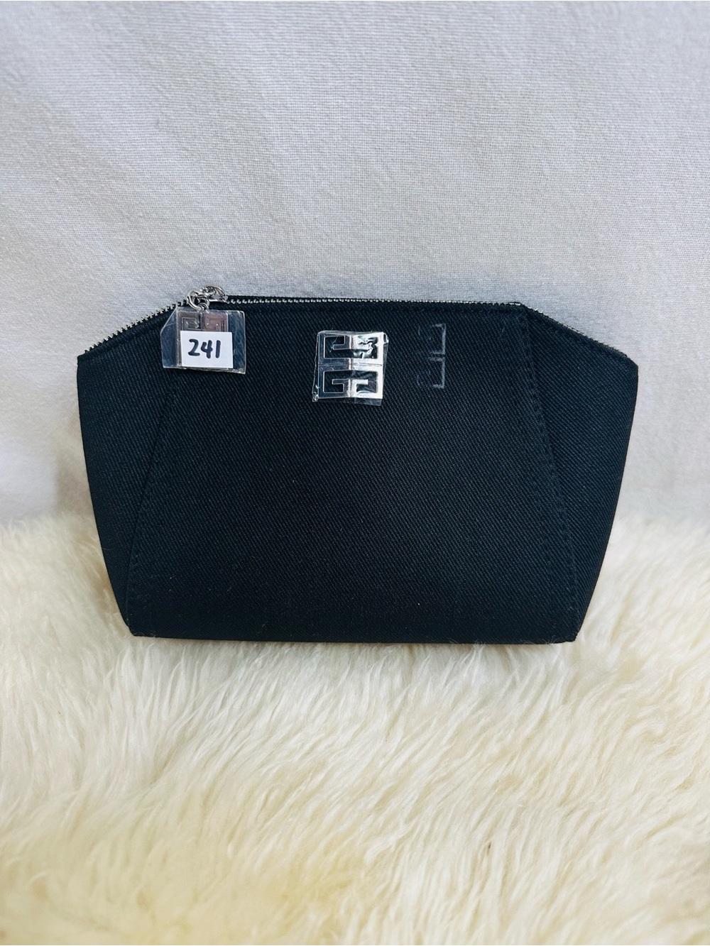💕Givenchy Cosmetic Pouch with Silver Hardware